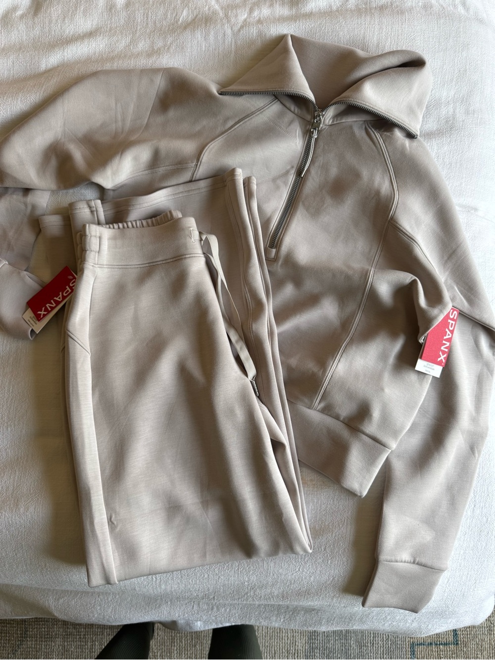 SPANX AirEssentials French Grey Wide Leg Pant Set - Neutral Loungewear